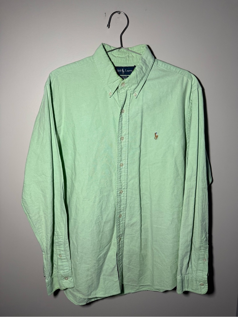 VTG Polo Ralph Lauren Long Sleeve Oxford Custom Fit Button-down Shirt Flesh Pony